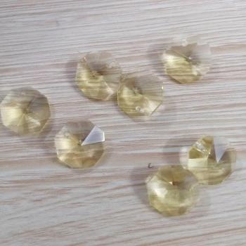Decoración Colgante de Cristal Octogonal Amarillo