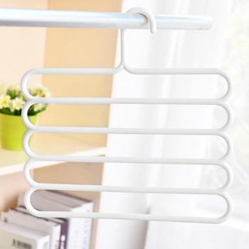 5-Layer S-Type Non-Slip Metal Hanger for Trousers and Scarves