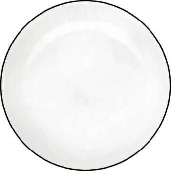 Dessertteller “Ligne Noir” – Porzellan, weiß glänzend, 21 cm