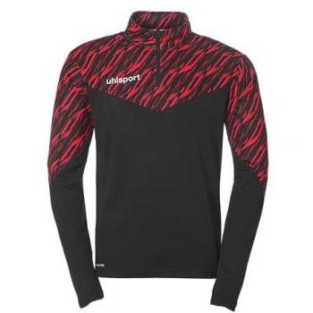 Uhlsport Progressive 28 Men's Half‑Zip Training Top – Black & Red – Size XL