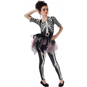 Bristol Novelty Meisjes Skelet Ballerina Kleding Zwart/Wit