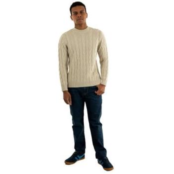 Jacob Gegaarde Trui in Ecru – Superdry