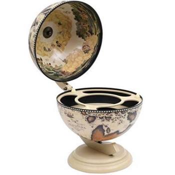 White Globe Bar Wine Stand Eucalyptus Wood