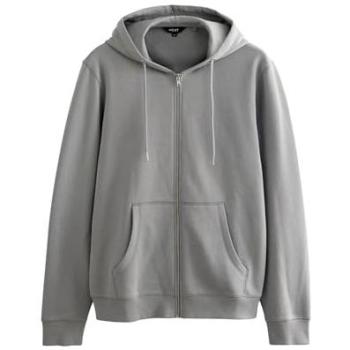 Pastellgrau Next Zip Hooded Pullover