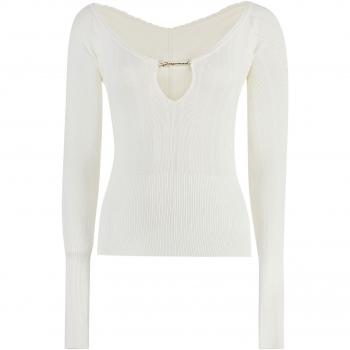 Jacquemus Women's Pralù Knitted Viscosa-Blend Top in White Size S Color 110