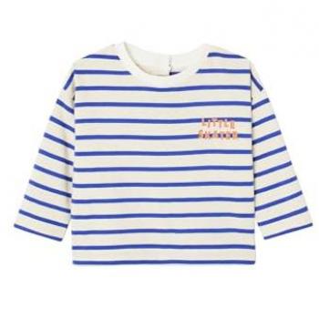 T-shirt bébé bleu électrique à rayures