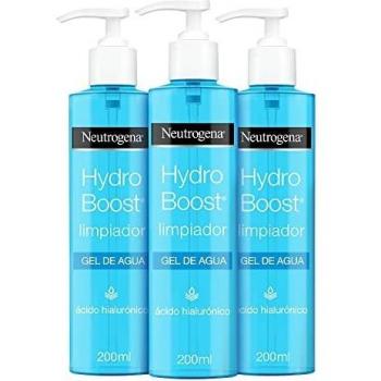 Gel Limpiador Facial de Agua Neutrogena Hydro Boost, 3 unidades de 200 ml