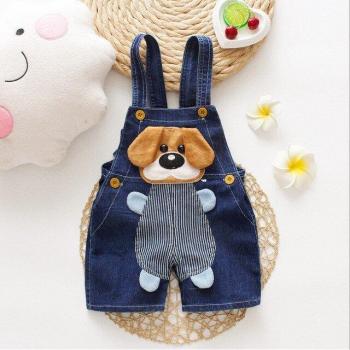 Toddler Denim Shorts with 3D Dog Design for Boys and Girls
