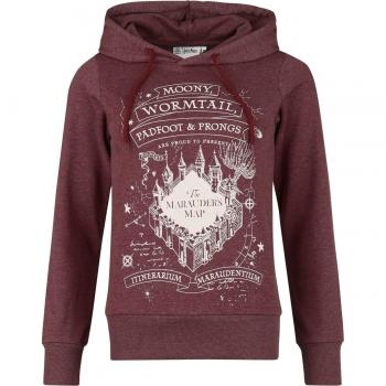 Sweat à capuchon Harry Potter – Carte du Maraudeur – Bordeaux – Femmes (S‑3XL)