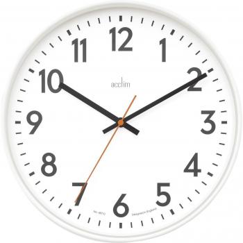 Acctim Hugo Modern Bright Wall Clock White