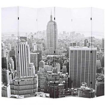 Paravent pliable 228x170 cm New York Noir et Blanc