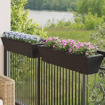 Crochet Jardin Noir – Deux Jardinières en Résine Tressée