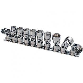 KS TOOLS 3/8 CHROMEplus Sechskant-Stecknuss-Satz mit Gelenk, 10-tlg. 10-19mm (911.3840)