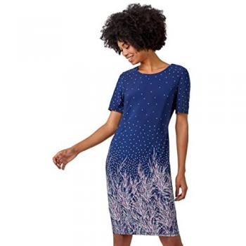 Roman Women's Border Print Floral Shift Dress