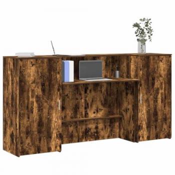 VidaXL Smoked Oak Reception Desk 200x50x103.5 cm