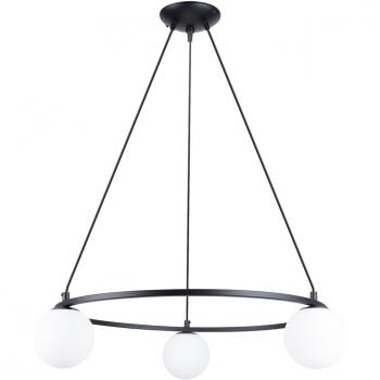 Modern Globe Pendant Light Black 3x G9