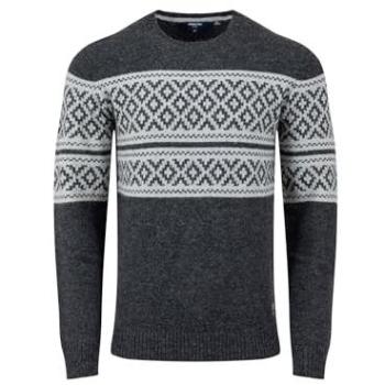 Men's Black Wicklow Fair Isle Crew Neck Pullover – Size M