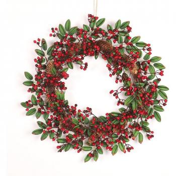 Couronne de Nouvel An – Corne de Pin et Fruits Rouges