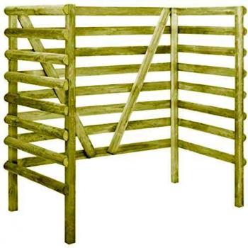 VidaXL Casetta per bidoni doppia verde 140x80x150 cm in pino impregnato