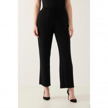 Women's Plus Size Slinky Stretch Knit Pants, Black, Elastic Waist, Size 20/22, Viscose