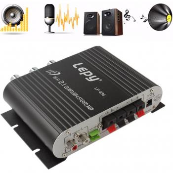 Mini amplificateur stéréo 12V pour voiture et moto, couleur noire, avec Radio MP3