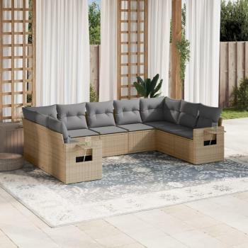 VidaXL 9-Piece Sun-Kissed Rattan Lounge Set with Cushioning Accessories