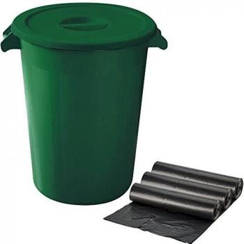 Cubo de Plástico 100 litros con bolsas de basura