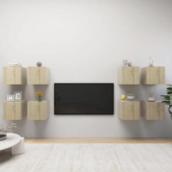 Armadi a Parete per TV 8 pz Rovere Sonoma 30,5x30x30 cm
