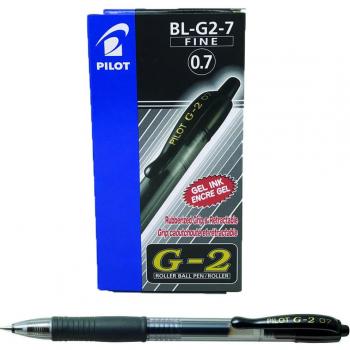 Pilot G207 Penna Gel 0,7 mm, confezione da 12, colore: Nero