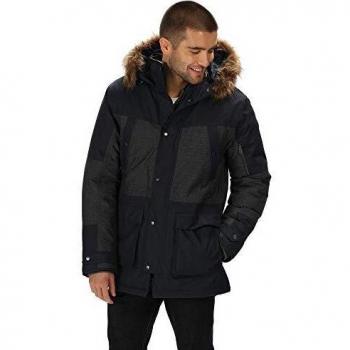 Veste Aalto imperméable avec capuche fausse fourrure homme navy S