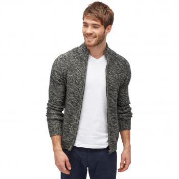 Großgröße XXL Männer Strickjacke TOM TAILOR – algengrün melange