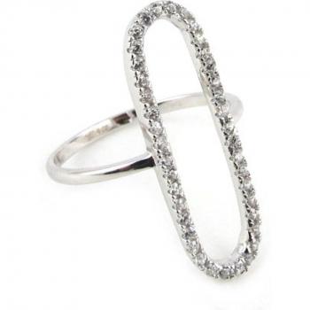 Sissi White Silver Ring Size 52