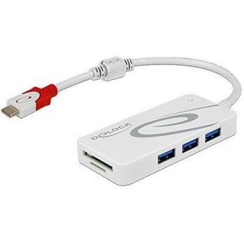 3‑Port USB‑A Hub with 2‑Slot SD Card Reader (USB‑C to USB‑A)