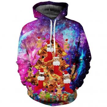 AIDEAONE Weihnachts‑Kapuzenpullover Langarm Herren L/XL
