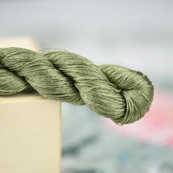 Hilo de bordado a mano, seda, 400m, verde seco, 7 colores