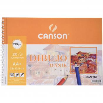 CANSON BLOC ESPIRAL MICROPERFORADO BASIK A4 20 HOJAS RECUADRO 130gr