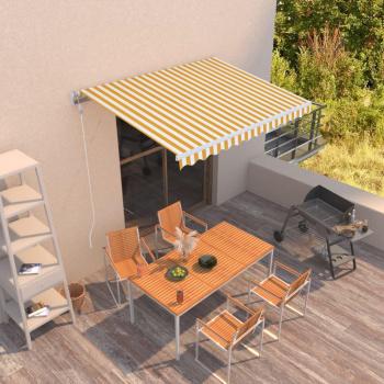 VidaXL Terrassenmarkise Einziehbar 350x250 cm Gelb-Weiß