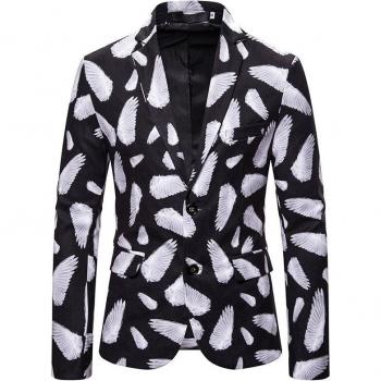 Chaqueta elegante con estampado de alas para hombre