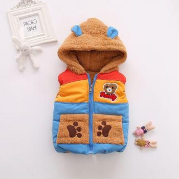 OLEKID Autumn Winter Baby Vest with Bear Design
