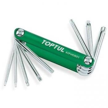 Tournevis coudés TOPTUL AIFH0801 : T9, T10, T15, T20, T25, T27, T30, T40