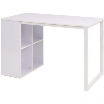 Mesa de Escritura Blanca 120 cm con Almacenamiento