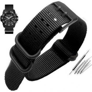 Bracelet nylon ZULU pour montre Luminox 3051 3150, 22mm 23mm, noir et vert, étanche, sport