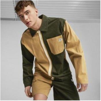 Blouson en Corde de Pana Beige et Vert Puma Downtown pour Homme