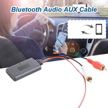 Adaptateur Bluetooth audio voiture, 2 câbles RCA noirs