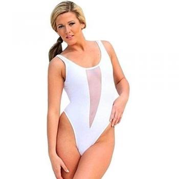 Trikini Blanca “Club Wear” con Inserto de Malla