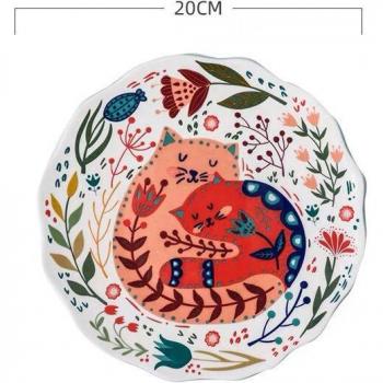 Nordic Style Cat Plate for Desserts