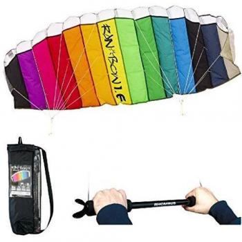 Parachute Kites RHOMBUS Arc‑en‑Ciel 160x55 cm avec Support