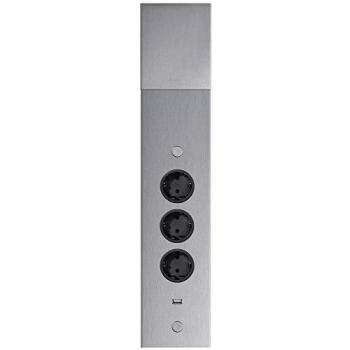Stahl‑Ecke Thebo 175806/3 – Edelstahl, 3‑fach, USB‑Port