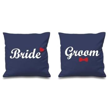 Navy Honeymoon Couples Pillow Wraps