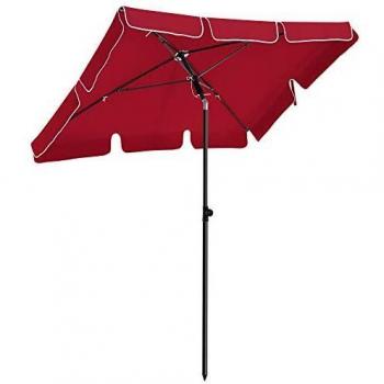 SONGMICS UV-Schutz Sonnenschirm, 200 x 125 cm, knickbar, rot, ohne Ständer